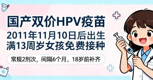 免费！海口为适龄女生接种双价HPV疫苗  ，接种点名单→